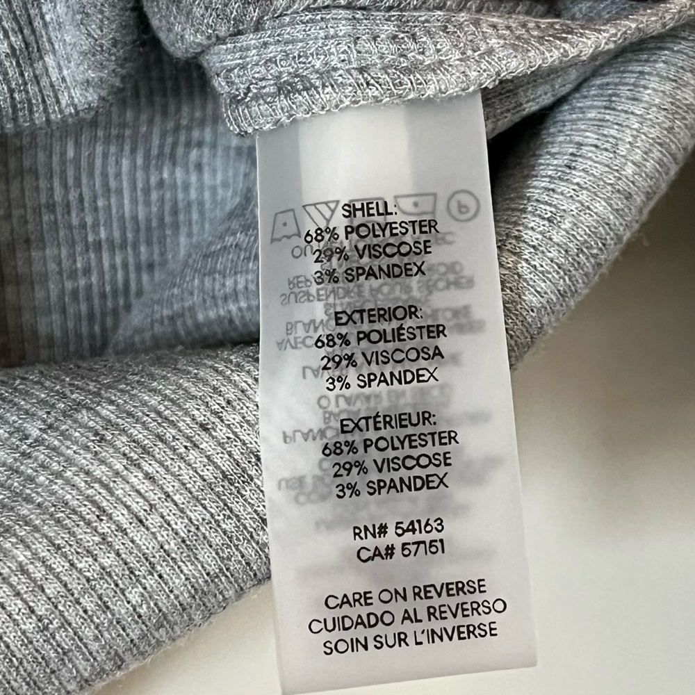 NWT Calvin Klein Gray Long Sleeve, Cropped Top, Slim, women’s size large - Picture 5 of 13
